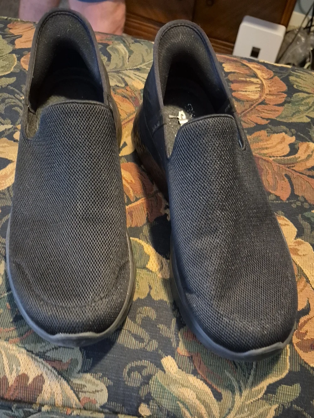 Skechers Men's Black Slip-On Mesh Loafers